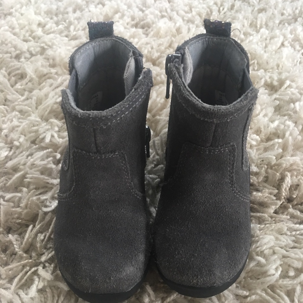 Stride Rite grey suede booties